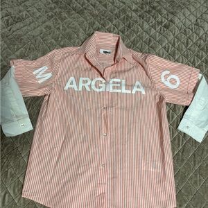 MM6 Maison Martin Margiela Red and White Striped Shirt